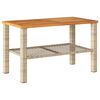 vidaXL Hagebord beige 70x38x42 cm polyrotting og akasie