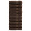 vidaXL Premium badeh&aring;ndkl&aelig;r SOLUND 10 stk brun 100x150 cm 600gsm