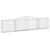 vidaXL Gabionkurver buede 4 stk 400x30x80/100 cm galvanisert jern