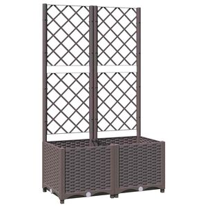 vidaXL Plantekasse med espalier brun 80x40x136 cm PP
