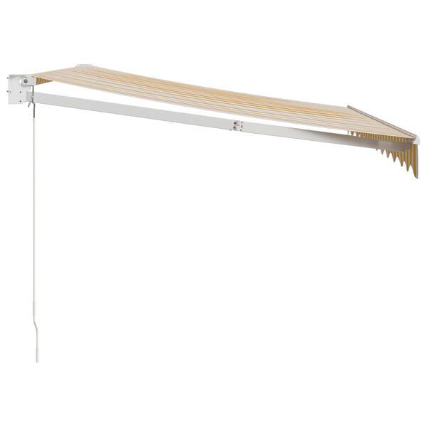 vidaXL Uttrekkbar markise gul og hvit 3x2,5 m stoff og aluminium