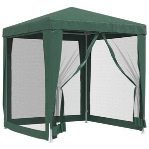 vidaXL Festtelt med 4 sidevegger av netting gr&oslash;nn 2x2 m HDPE