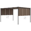 vidaXL Hagepaviljong med sidegardin 4x3x2,25 m gr&aring;brun