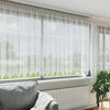 vidaXL Blondegardin med gardiner Blomster Hvit 180 x 750 cm Polyester