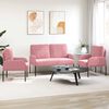 vidaXL Sofasett med pute 3 pcs Rosa 115 x 56 x 80 cm Kryssfin&eacute;r