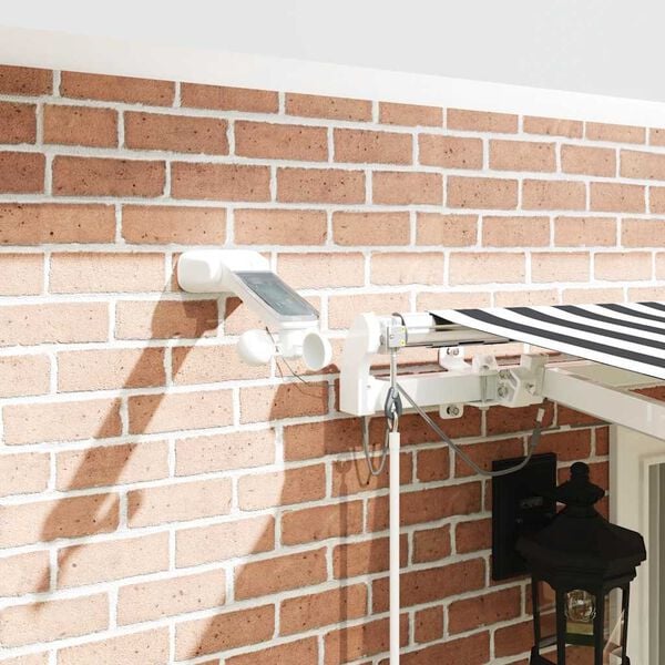 vidaXL Automatisk uttrekkbar markise LED antrasitt og hvit 400x300 cm