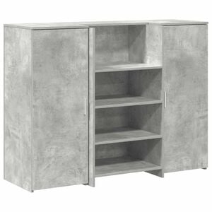 vidaXL Resepsjonspult betonggr&aring; 135x50x103,5 cm konstruert tre