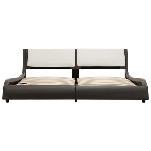 vidaXL Sengestamme Gr&aring; og hvit 160 x 200 cm Kunstig l&aelig;r