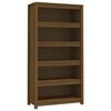 vidaXL Bokhylle honningbrun 80x35x154 cm heltre furu