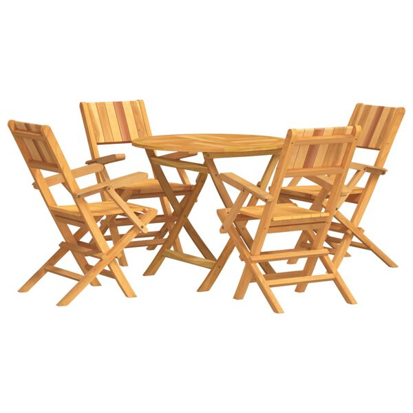 vidaXL Hagespisegruppe 5 deler heltre teak