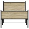 vidaXL Sengeramme i metall uten madrass sonoma eik 100x190 cm