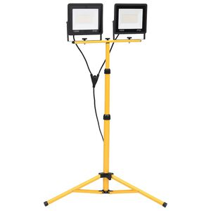 vidaXL LED-flomlys med stativ 2x100 W varmhvit