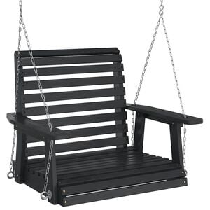 vidaXL Hagehuske med metallkjeder svart heltre gran