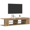vidaXL TV-benk med LED-lys artisan eik 135x39x30 cm konstruert tre