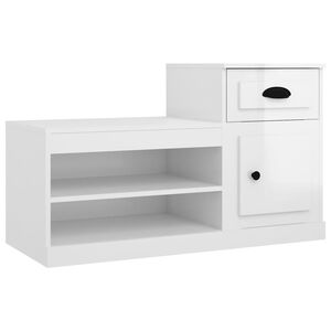 vidaXL Skoskap h&oslash;yglans hvit 100x42x60 cm konstruert tre