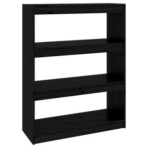 vidaXL Bokhylle/romdeler svart 80x30x103,5 cm heltre furu
