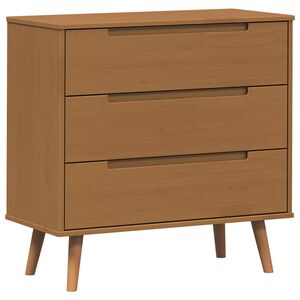 vidaXL Kommode MOLDE Karamell 80 x 40 x 80 cm Heltre furu