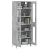 vidaXL Highboard betonggr&aring; 69,5x34x180 cm konstruert tre