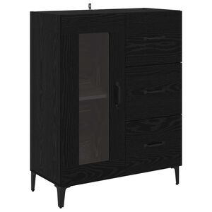 vidaXL Serviesskap Svart Eik 69,5 x 34 x 90 cm Ingeni&oslash;rtre og jern
