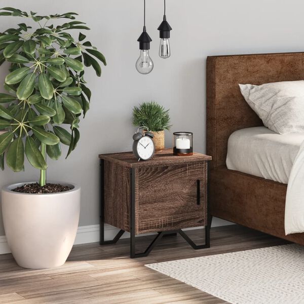 vidaXL Nattbord brun eik 40x30x40 cm konstruert tre