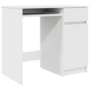 vidaXL Skrivebord hvit 86x49x76 cm konstruert tre