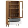 vidaXL Vitrine MOLDE brun 90x35x175 cm heltre furu