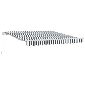 vidaXL Manuell uttrekkbar markise antrasitt og hvit 300x250 cm