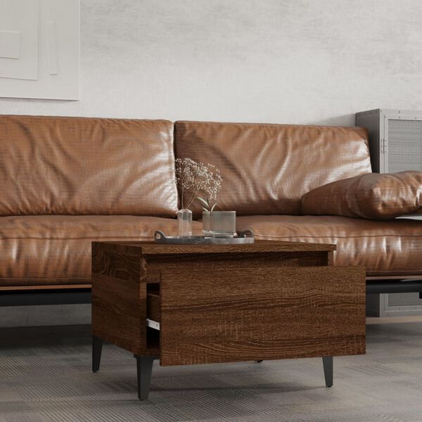 vidaXL Sidebord brun eik 50x46x35 cm konstruert tre