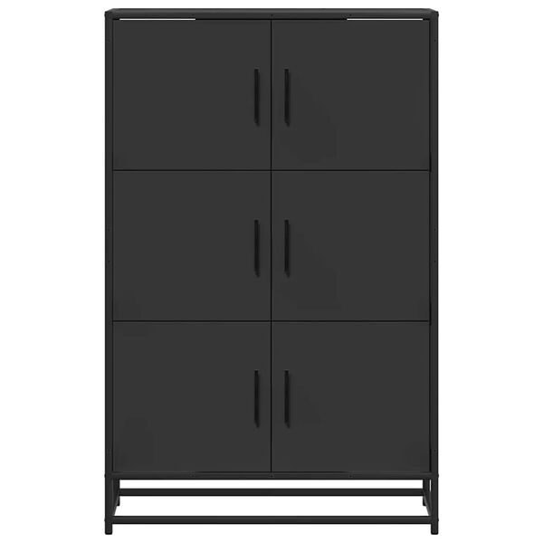 vidaXL Highboard svart 68x35x106,5 cm konstruert tre og metall