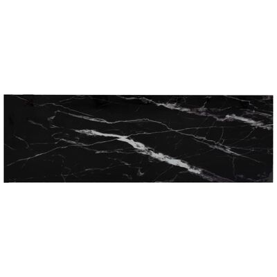 vidaXL Hylle gjennomsiktig og svart marmor 100x36x90 cm herdet glass