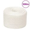vidaXL Arbeidstau hvit 10 mm 500 m polypropylen