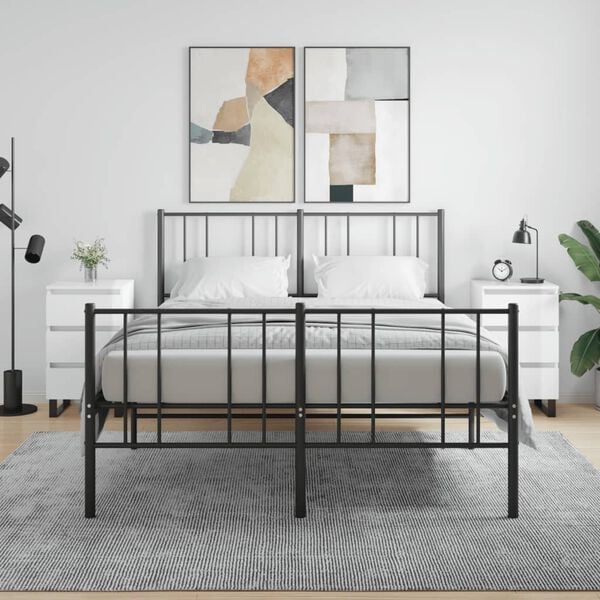 vidaXL Nattbord 2 stk h&oslash;yglans hvit 40x35x69 cm konstruert tre