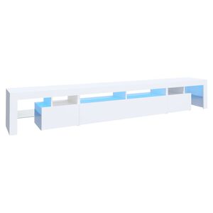 vidaXL TV-benk med LED-lys hvit 260x36,5x40 cm