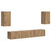 vidaXL TV-benksett Veggmontert 5 pcs Artisan Eik Konstruert tre
