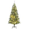 vidaXL Kunstig juletre med 300 LED kulesett flokket sn&oslash; 210 cm