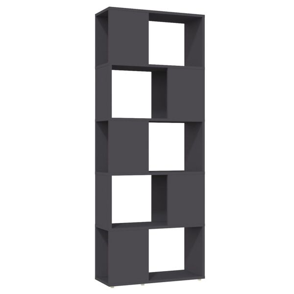 vidaXL Bokhylle/romdeler gr&aring; 60x24x155 cm konstruert tre