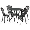 vidaXL Hage Spisegruppe 5 pcs Svart Aluminium
