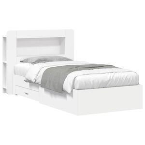 vidaXL Sengeramme med oppbevaring Hvit 80 x 200 cm Konstruert tre