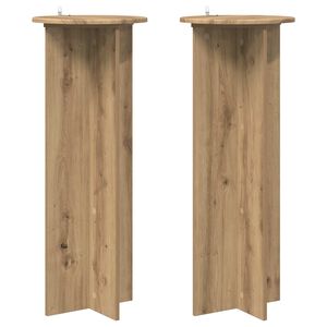vidaXL Planteholder 2 pcs Artisan eik &Oslash;40 x 100 cm Konstruert tre