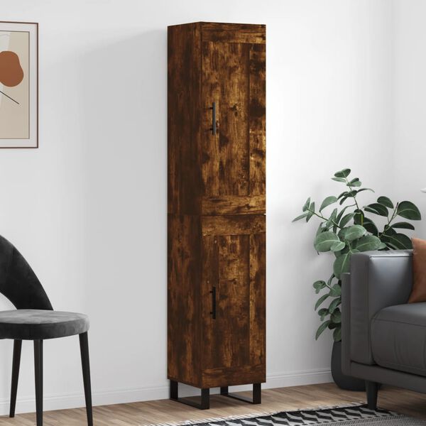 vidaXL Highboard r&oslash;kt eik 34,5x34x180 cm konstruert tre