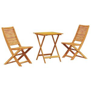 vidaXL Sammenleggbart Bistrosett 3 pcs Brun heltre akasie
