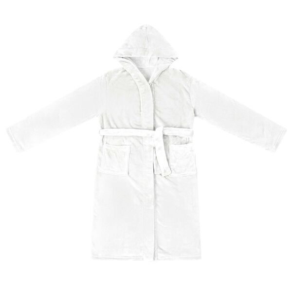 vidaXL Badek&aring;pe med hette Hvit xxxl Flanell