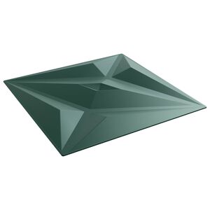 vidaXL Veggpaneler 12 stk. 50 x 50 cm Star Gr&oslash;nn XPS Skum
