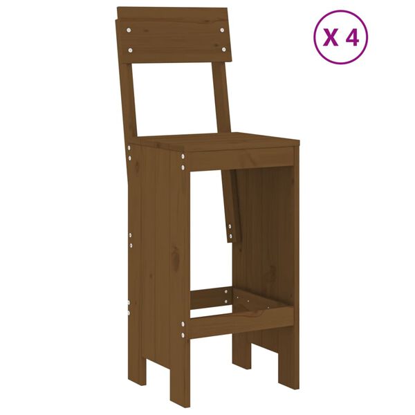 vidaXL Hagebarsett 5 deler honningbrun heltre furu