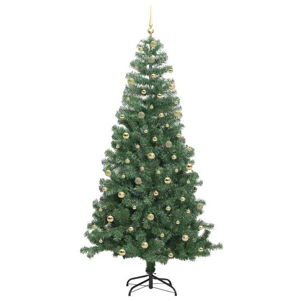 vidaXL Juletre med 300 LED med stativ gr&oslash;nn 240 cm PVC