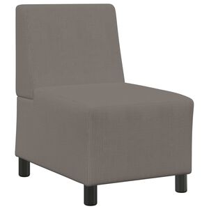 vidaXL | Modul Sofa Enhet Armfri | Lysegr&aring; 55 x 74 x 82 cm Kordfl&oslash;yel