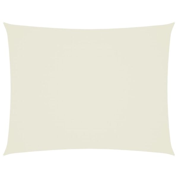 vidaXL Solseil oxfordstoff rektangulær 3x4 m kremhvit