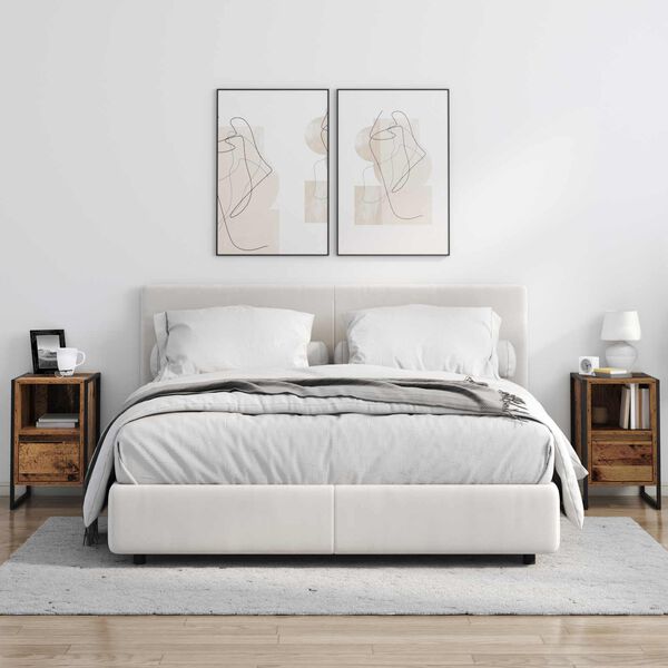 vidaXL Nattbord med skuff Gamle tre 39,5 x 30 x 50 cm Konstruert tre