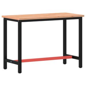 vidaXL Arbeidsbenk 115x55x81,5 cm heltre b&oslash;k og metall