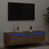 vidaXL TV-benk med LED-lys artisan eik 100X35,5x25 cm